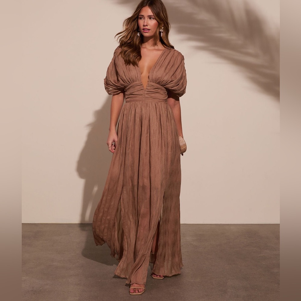 Harvest Nights Plisse Empire Maxi Dress